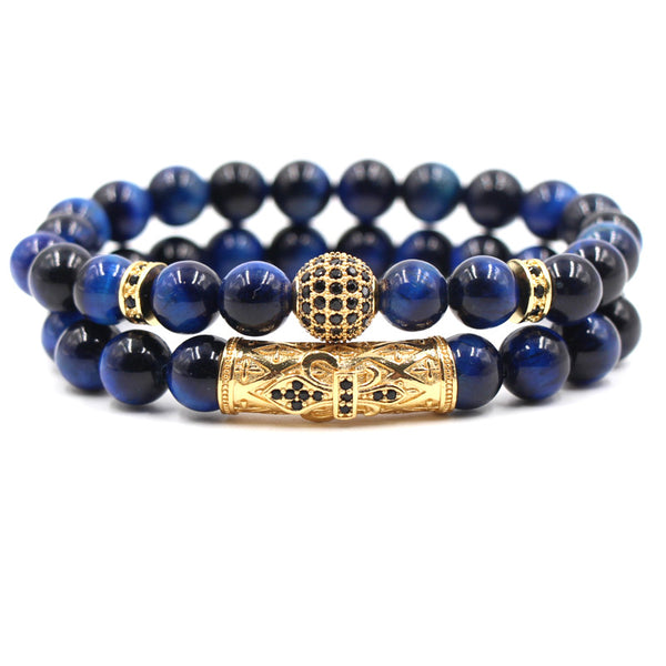 TCC™ Natural Blue Tiger Eye Charm & Good Luck Bracelet